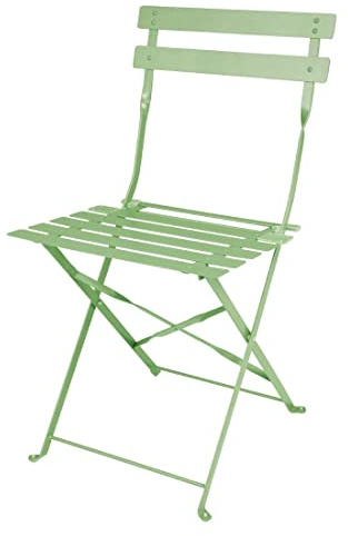 Bolero - FT270 Perth Klappstühle aus Stahl, hellgrün, Bistro-Stil, für drinnen und draußen, Garten, Veranstaltungen, Hochzeiten, 2 Stück