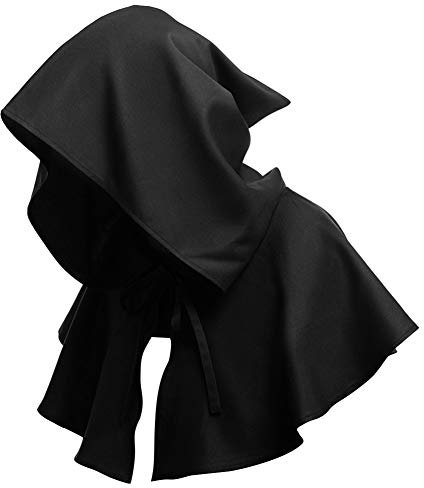 Kapuze Mittelalter Gugel Ritter Halloween Kostüm Mönchskapuze Zauberer Mönch Haube Hexe Hexenmeister Hexenhut Nonne Hut Cosplay Halloweenkostüm Heidnisch Mönchshaube Mottoparty Karneval Fasching