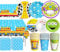 Cartoon Story Party Decorations 133pcs Paper Plates Napkins Cups Tablecloth and Banner for Boys Girls Birthday Party Supplies Decorations,Serve 30 Guest