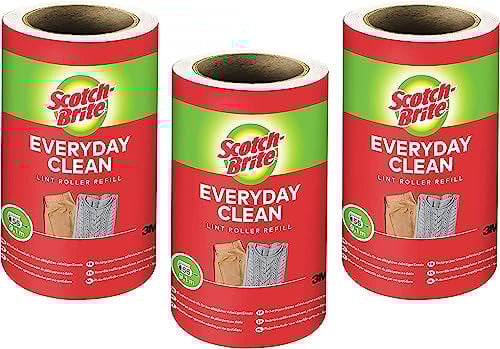 Scotch-Brite Recharge pour Rouleau Anti-Peluches, Brosse Adhésive - Lot de 3 Recharges, 56 Feuilles - Fonctionne Très Bien sur Les Poils d'animaux, Les Vêtements, Les Meubles et Plus Encore