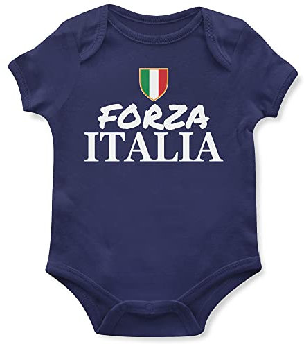 Forza Italia Baby-Strampler, Weste, italienische Nationen, Fußball, Rugby, italienischer Anhänger, navy, 0-3 Monate