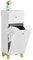SoBuy Armoire à Linge, Corbeille à Linge, Meuble Bas de Salle de Bain sur Pieds, Armoire Toilette, Meuble de Rangement avec 1 Tiroir et 1 Panier à Linge Amovible, Blanc, 34x30x90cm, BZR93-W