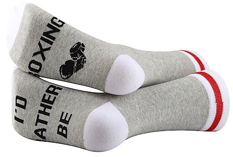 G2TUP 2 Paar Boxsocken mit Aufschrift I'd Rather Be Boxing Lovers, Geschenk für Boxen, Trainer, Boxen, Sport, Geschenk, Boxer, Geschenk, I'd Rather Be Boxing 2p, Medium