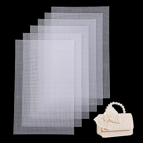 Lona de Malla de Plástico Blanco Red para Bolsas de Ganchillo Bordados Proyectos De Punto Ganchillo 20x32cm 6 Piezas