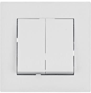 Lumina - Interrupteur double monobloc blanc polaire WL8020