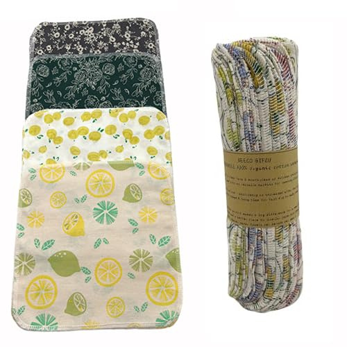BEECO GIF2U Toallas de papel reutilizables, lavables, juego de 4 colores, paquete de 20 toallas sin papel, 100% algodón, súper suaves, absorbentes, hechas para durar (E)