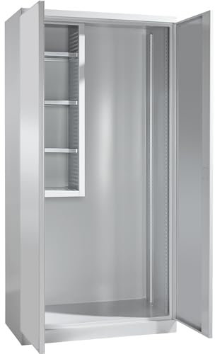 kaiserkraft FRANKEL Armoire de ménage | Largeur 1000 mm | Porte en tôle Pleine/1 boîte de Stockage | Gris Clair