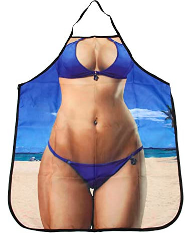 Rfeeuubft Sexy KüChenschüRze Lustige Kreative KochschüRzen für MäNner Frauen Freundin Weihnachten Geburtstagsgeschenke (Beach Bikini)