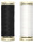 Gutermann - Filo da cucito in poliestere per cucire a mano o a macchina, ricamo e cucitura, colore bianco e nero, 1 bobina da 100 m