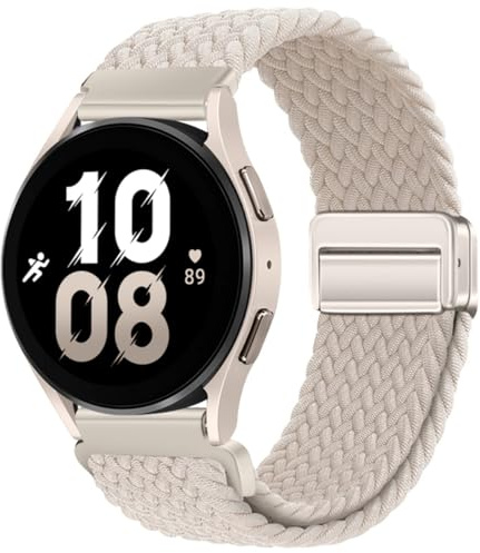 Armband 20mm Kompatibel mit Huawei Watch GT2 GT3 42mm Stoff, Magnet Nylonband für Samsungs Watch 7/6/5/4/FE 40mm 42mm 43mm 44mm 45mm 47mm, Stretch Uhrenband für Garmins Vivoactive 5/3 Amazfits