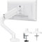 ELIVED Single Monitor Arm for Most 13-32 Inch Monitors with VESA 75x75/100x100mm up to 9KG, 360° Rotation Gas Spring Arm with C-Clamp and Grommet Base, Monitor Stand Mount, White EV004W