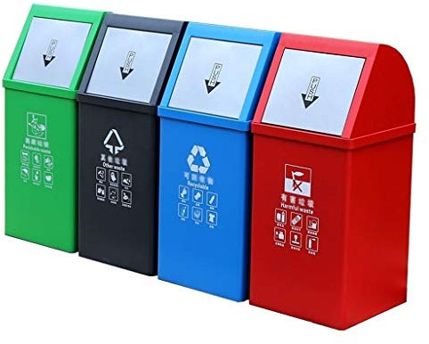 KLUFO Poubelle Poubelles extérieures Poubelles 40L Poubelle extérieure en acier inoxydable Secouer la poubelle de tri des déchets ménagers Grande capacité Seau de stockage public Poubelles extérie