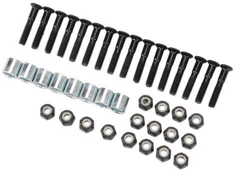 VGEBY Skateboard-Hardware-Kit, Longboard-Befestigungsschrauben und Muttern-Set mit 16 Schrauben, 16 Muttern und 8 Unterlegscheiben für Normale Skateboard-Enthusiasten oder Einen (25mm)