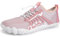 IceUnicorn Barfußschuhe Damen Herren Breite Traillaufschuhe Zehenschuhe Unisex Schwimmschuhe Strandschuhe Aquaschuhe(Pink Weiß, 40EU)