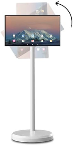TV portátil de 21,5 pulgadas con ruedas, pantalla táctil de TV giratoria Stand by Me de 1080P con sistema operativo Android 12, frecuencia de actualización de 60 Hz, batería incorporada (5-8 H)