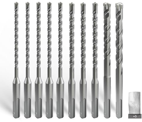 CSOOM SDS Plus Bohrer in den Größen 5,5,6,6,6,8,8,8,10,12(160mm),Professionell Betonbohrer,Ideal zum Bohren in Stein, Beton, Naturstein, Ziegelmauer
