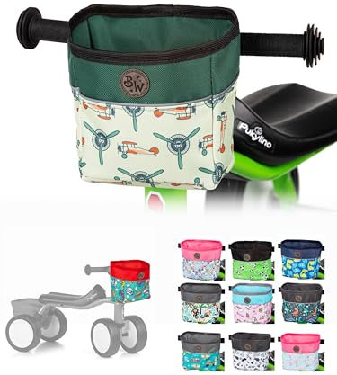 Tasche [Lenkerkorb] für Kinder kompatibel mit Pukylino Wutsch Fitsch Puky offen für Dreirad Laufrad Rutschfahrzeuge Fahrradtasche (Modell 26)