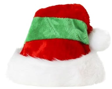 YEJAHY Weihnachtsmütze, Nikolausmütze Dicker Fellrand aus Plüsch, Bequem Klassische für Weihnachten, für Erwachsene Kinder Herren Damen Weihnachtsfeier (Rot Und Grün)