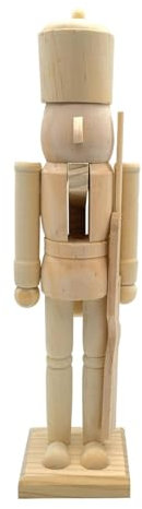 Veasbuu Figurines casse-noisette en bois à peindre | Décoration artisanale de 38,1 cm pour les vacances et les fêtes | Fournitures de casse-noisette inachevées pour des idées créatives amusantes et