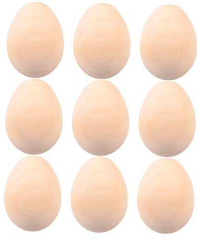 Vaguelly 6 Stück Unbemalte Holzeier Handbemalte -simulationseier Spielspielzeug Unvollendetes Osterset Für Kinder Maldekorationen