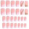 24Pcs Press On Nails, Square ABS Short Press On Nails, 12 Sizes Fake Full Cover Stick on Impress French Style Glossy Glue on for Women and Girls.