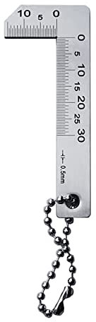 Calibre biselado de 0 a 30 mm, regla biselada de acero inoxidable, escala de 0,5 mm, precisión de 0,25 mm para procesamiento de vidrio, fabricación mecánica