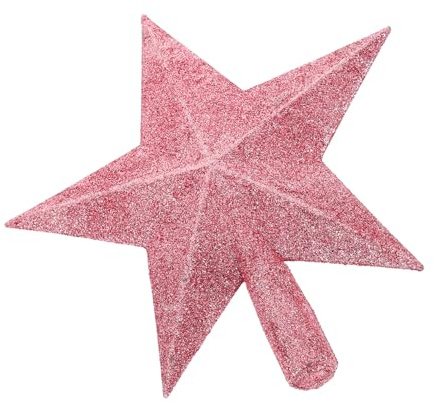 Hemobllo Rosa Weihnachtsbaum Stern, 20 cm Glitzer Baumspitze Weihnachtsdeko, Christbaumspitze Kunststoff Festliche Baumdekoration Für Weihnachtsfeier