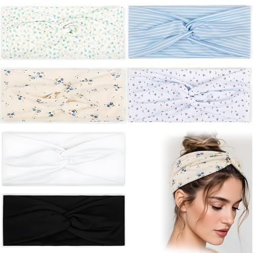 FrostyFlair Headband Ladies, 6 Pieces Twist Hairband for Women, Non-slip Hairbands Women, Headband Girls, Headband Kids