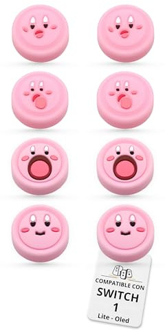 UtmostXP Grips de Pouce compatibles avec Switch 1, Capuchons de Joystick pour Manette Switch, Grips Switch 1, Lite, OLED, JoyCon Grip, Accessoires Joy Cons Switch (Kirby)