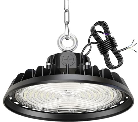 RUISUN 150W LED Lámpara de Alta Bahía 25500LM Campana led 4000K IP65 | Industrial Regulación 90W/120W/150W IP65 Antipolvo e Impermeable Foco LED 120° Driver Industrial Para Fábricas,Talleres