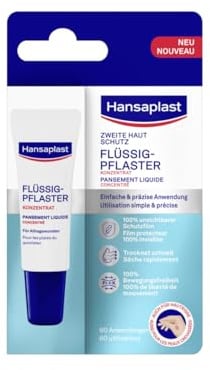 Hansaplast Flüssig-Pflaster-Konzentrat (10 ml, 60 Anwendungen) – Unsichtbares und wasserfestes Flüssig-Pflaster für kleine Wunden, flexibles Wundpflaster, das sich wie eine zweite Haut anfühlt
