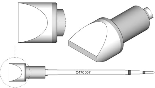JBC Lötspitze Serie C470, Meißelform, C470007/15,5 x 2,5 mm, gerade C470007 (Lötkartusche 470 4700 C470- Loetkartusche Loetpatrone Loetspitze Lötpatrone T470)