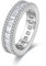 Uloveido Mädchens Platin Überzogene Simulierte Diamant Ewigkeit Band Ring Hochzeit Verlobungsbaguette Cut Zirkonia Jubiläum Ring für Frauen Mädchen Größe 54 (17,2) PJ4279