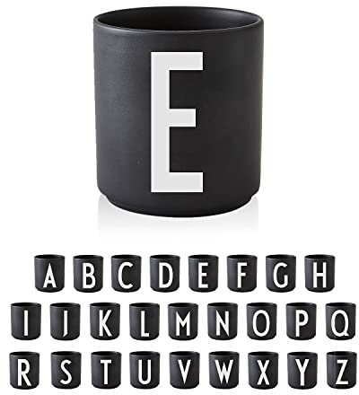 Design Letters Tasse Personalisiert (A-Z) | Kaffeebecher Porzellan | Kaffeetassen Buchstaben | Personalisierte Tasse, Personalisierte Geschenke | Tassen Schwarz | Dekorativ Tassen Buchstaben 250 Ml