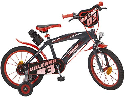 Toimsa Kinderfahrrad Vulcano 16 Zoll mit Stützrädern Trinkflasche 5-7 Jahre
