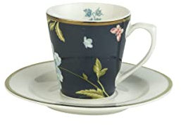 Laura Ashley Heritage Collectables Kopf- und Untertassen -Espresso Midnight Uni 9 Cl. Porzellan