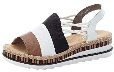 Rieker Femme V79s1 Sandale, Beige, 38 EU