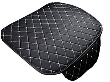 Univeral Autositzbezug Auto rutschfeste PU Leder Kissen mit Aufbewahrungstasche (Schwarz und Weiß)