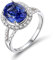 Bishilin Verlobungsring Weißgold 750 Halo Ring mit 2.67ct Oval Tansanit, Hochzeitringe Damen Diamant Echt Gr.65 (20.7)