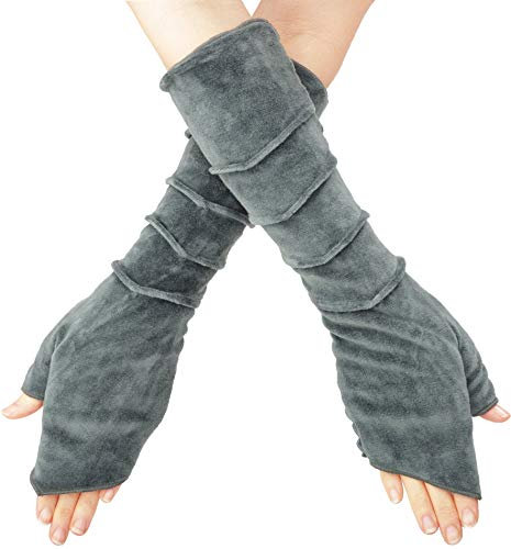 PUREWONDER Damen Armstulpen Pulswärmer Samt Handstulpen hw22 Grau