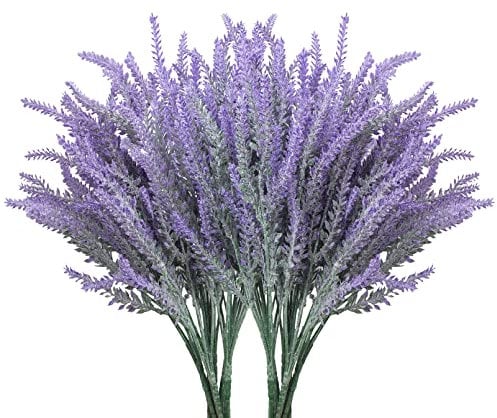 Ouddy Daily 10 Pcs Fleurs De Lavande Artificielles Violette, Les Artificielle Floqué Lavandede Bricolage sont des Décorations De Bouquets De Lavande pour La Maison Le Bureau Noël Et l'anniversaire