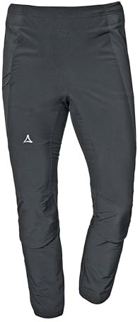 Schöffel Herren Hybrid Pants Corno M, winddichte, wasserabweisende Fahrradhose mit 4D BODY MAPPING, lange MTB Hose mit vorgeformtem Knie und Komfortbund, atmungsaktive Sporthose, black, 52