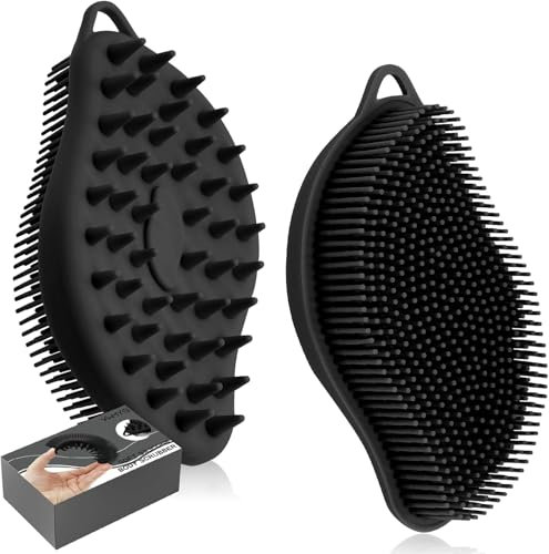 Silikon Body Scrubber, Silikon-Körperschrubber, doppelseitige Silikon-Luffa-Körperbürste, Silikon-Duschschrubber und Shampoo-Bürste für die Kopfhautmassage (JT-back)