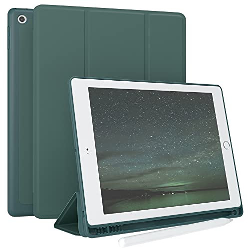 EAZY CASE - Schutzhülle mit Stifthalter für iPad 6 / iPad 5 (2018/2017) Case 9.7 Zoll Hülle mit Stifthalterung Tablet Cover Touchpen Smartcase aufstellbar Klappcase Auto Sleep Wake Up Etui Grün