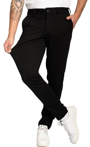 Performance Pants Herren Schwarz (Größe 29W/34L) - Stilvolle Herren Hosen Stretch - Chino Hose Stretch - Stilvolle Anzughose - Modische Praktische Männer Hosen für Business & Freizeit