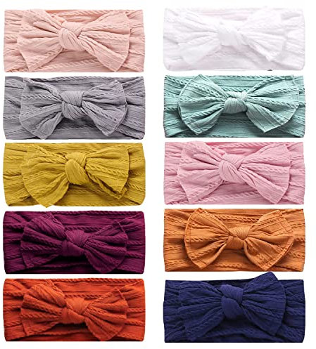 COUXILY Bébé Fille Bow Bandeau Turban Lapin Bandeaux élastique serre-tête Wrap Photographie Belles Cheveux Accessoires (C001-10)