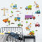 wondever Wandtattoo Baufahrzeuge Autos Wandaufkleber Lastwagen Fahrzeuge Wandsticker Wanddeko für Jungen Babyzimmer Wohnzimmer Spielzimmer