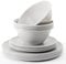 Youngever 18 Pieces Re-usable Plastic Kitchen Dinnerware Set, Plates (20CM & 25CM), Bowls (1000ML), Service for 6 (Grey)