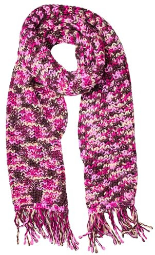 collezione alessandro Italienischer Schal Lanea grob gestrickt mit Fransen 34cm x 200cm