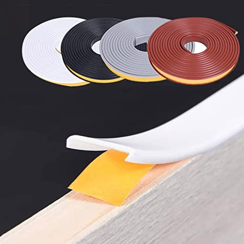 Couvre Chant en Flexible en Forme de u, Autocollante Bande pour meuble de Chant Plan de Travail pour protéger Les Bords d'armoires, TPE -placage Bois Pas de Chant thermocollant (White,U9mm*3m)